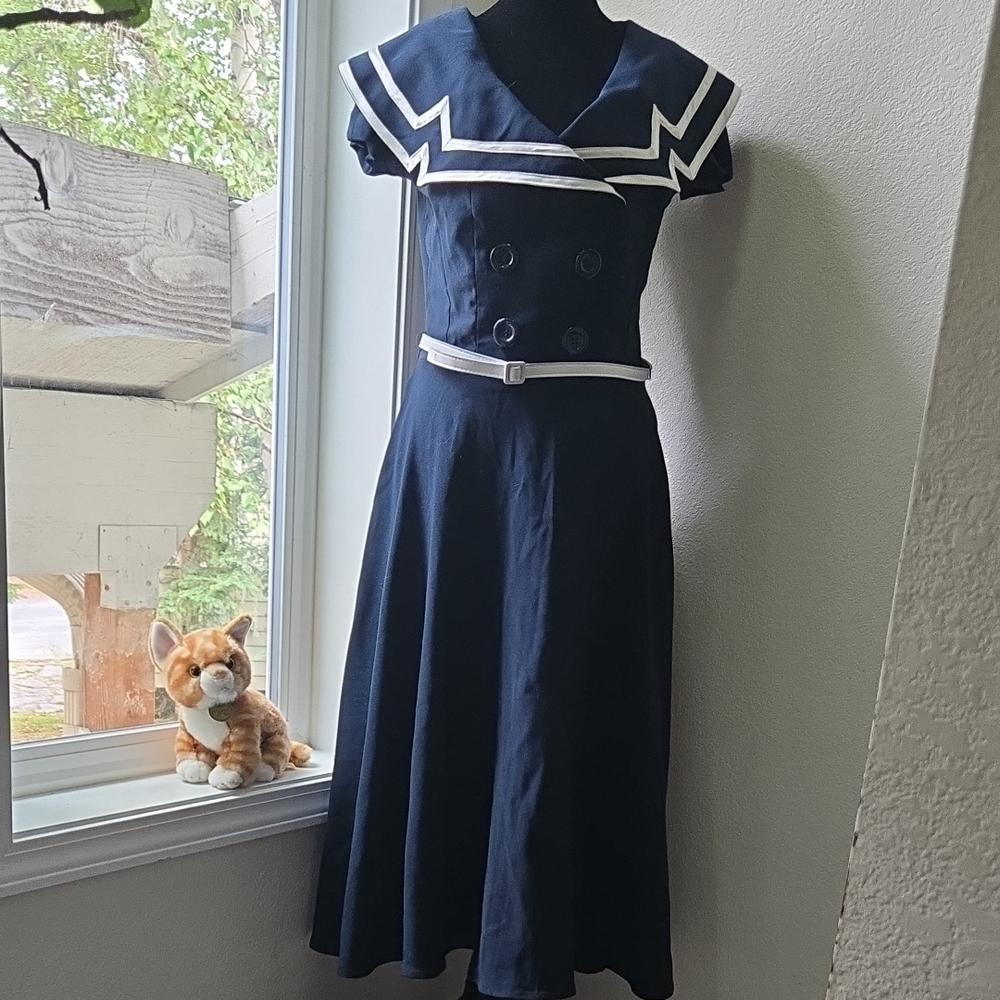 Tatyana Navy Blue Sailor Dress